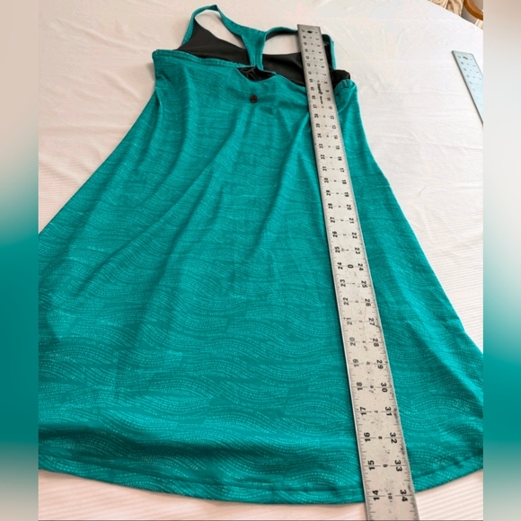 Prana Teal Wave-Print Racerback Blue Green Dress - Picture 4 of 8